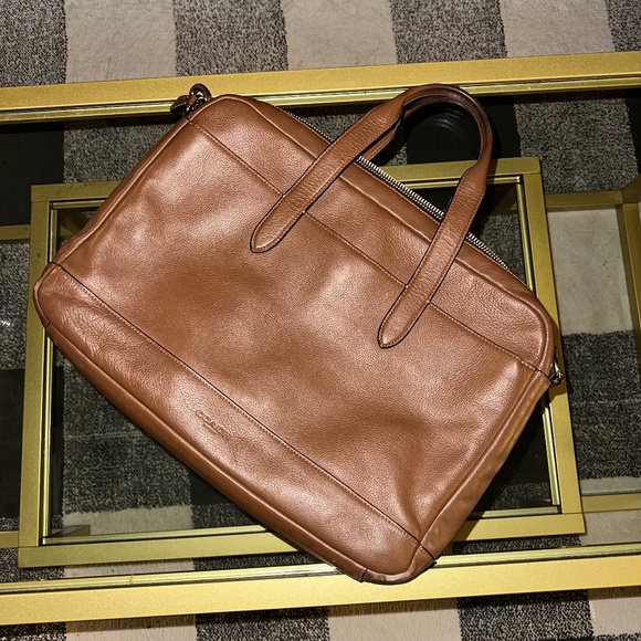 Coach Leather Laptop Bag – Classic Tan – Good Condition - Picture 1 of 3